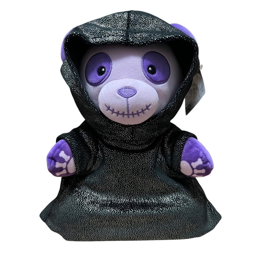 NEW Way To Celebrate Halloween Plush Purple Panda Reaper SkeletonBonesBlack Robe